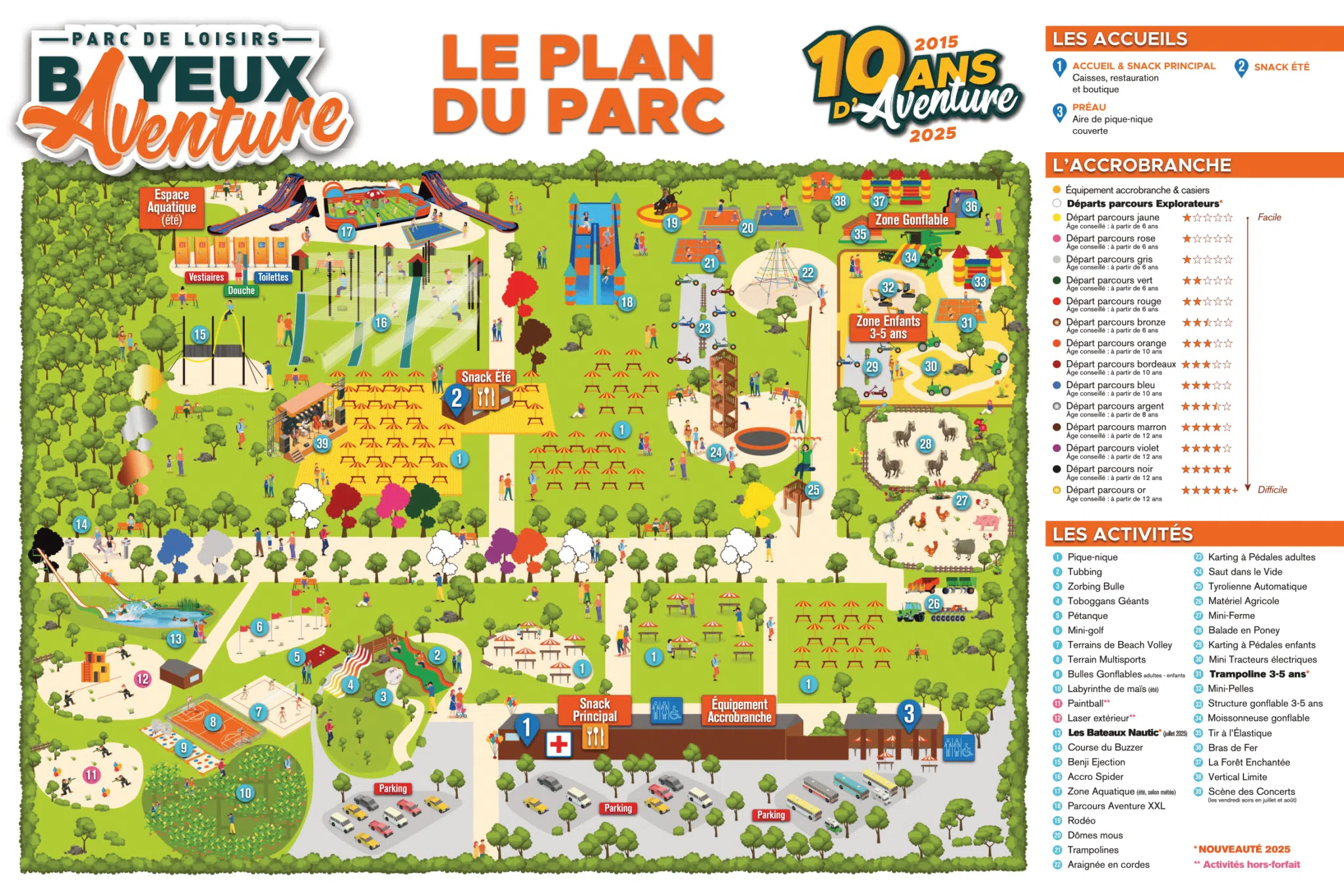 Plan du parc Bayeux Aventure
